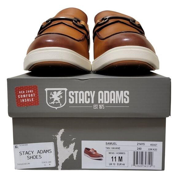 Stacy Adams Men Samuel Slip On Horsebit Loafer Size US 11M Tan Brown Leather Stacy Adams Men Samuel Slip On Horsebit Loafer Size US 11M  main image 2